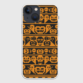 Чехол для iPhone 13 mini с принтом Свитер с тыквами ,  |  | halloween | вязанный | вязаный | привидение | свитер | скелет | тыквы | узор | хэллоуин | череп
