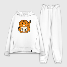 Женский костюм хлопок Oversize с принтом Пушистый тигренок ,  |  | ani | baby | cat | kitten | kitty | little | new year | tiger | год тигра | детеныш | детские | дикая кошка | животные звери | киска | кот | котенок | маленький тигр | маленький тигренок | малыш | милые создания | мордочка