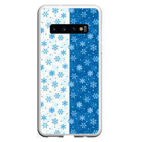 Чехол для Samsung Galaxy S10 с принтом Снежинки (зимняя пора) , Силикон | Область печати: задняя сторона чехла, без боковых панелей | merry christmas | дед мороз | ёлка | зима | мороз | новый год | подарок | праздник | рождество | с новым годом | сантаклаус | снег | снеговик | снегурочка | снежинки | снежные узоры | узоры