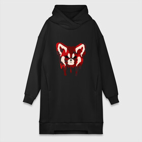 Платье-худи хлопок с принтом Red Panda Camo ,  |  | animal | black | camo | camouflage | jungle | panda | red | red panda | white | белый | джунгли | животные | камуфляж | красная панда | красный | панда | черный