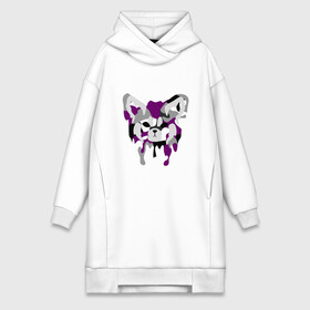 Платье-худи хлопок с принтом Red Panda Camo Purple ,  |  | Тематика изображения на принте: animal | black | camo | camouflage | jungle | panda | purple | red | red panda | white | белый | джунгли | животные | камуфляж | красная панда | красный | панда | фиолетовый | черный