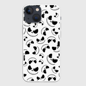 Чехол для iPhone 13 mini с принтом Джек Скеллингтон паттерн лицо ,  |  | bones | ghost | halloween | jack | pumpkin | skull | джек | джек повелитель тыкв | джек скеллингтон | кости | приведение | призрак | скелет | тыква | тыквы | хеллоуин | хоррор | хэллоуин