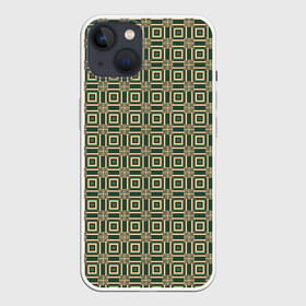 Чехол для iPhone 13 с принтом Абстракция из зеленых квадратов ,  |  | abstraction | shapes | squares | абстракция | желтый | зеленый | квадраты | коричневый | молодежный | принт | узор | фигуры