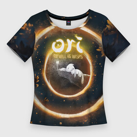 Женская футболка 3D Slim с принтом Ori and Flower ,  |  | moon studios | ori and the will of the wisps | блуждающий огонек | блуждающий огонь | дух ори | ку | ори и блуждающие огоньки | сеир
