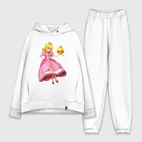 Женский костюм хлопок Oversize с принтом Princess SB ,  |  | Тематика изображения на принте: gold | mario | mashroom | princess | princess peach | super | toad | video game | видео игра | гриб | золотой | марио | супер | тоад