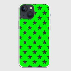 Чехол для iPhone 13 mini с принтом звездный фон зеленый ,  |  | звезда | звездочка | звезды | зеленый | монохром | неоновый | салатовый | фон