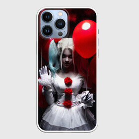 Чехол для iPhone 13 Pro Max с принтом Плохая девочка с красными шарами ,  |  | bad girl | balloons | blonde | clown | girl | halloween | happy halloween | holiday | red | white dress | witch | белое платье | блондинка | ведьма | воздушные шары | девушка | клоун | красные | праздник | хэллоуин