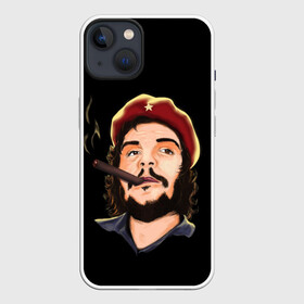 Чехол для iPhone 13 с принтом ЧЕ С СИГАРОЙ ,  |  | che | communsm | cuba | face | guevara | lider | revolution | боец | голова | куба | лидер | личность | портрет | революция | че | чегевара | эрнесто