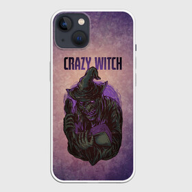Чехол для iPhone 13 с принтом Crazy Witch ,  |  | halloween | арт | ведьма | графика | мистика | праздник | ужасы | хэллоуин