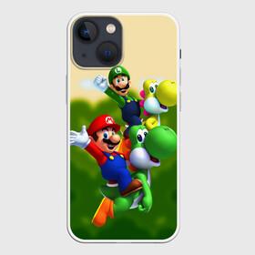 Чехол для iPhone 13 mini с принтом 3DMario ,  |  | dinosaur | game | luigi | mario | nintendo | super | video game | yoshi | видео игра | динозавр | игра | йоши | луиджи | марио | нинтендо | супер марио