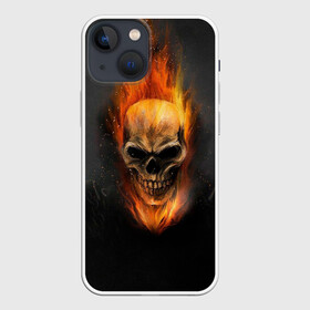 Чехол для iPhone 13 mini с принтом Призрак в огне ,  |  | арт | всадник | огонь | призрак | серый