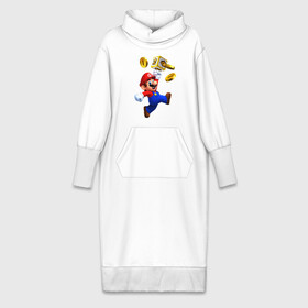 Платье удлиненное хлопок с принтом Mario cash ,  |  | coin | mario | nintendo | video game | видео игра | деньги | марио | монета | монеты | нинтендо