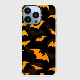 Чехол для iPhone 13 Pro с принтом ЛЕТУЧИЕ МЫШИ НОЧЬ ХЕЛЛОУИН   HALLOWEEN NIGHT BATS ,  |  | bats | bones | ghost | halloween | night | pumpkin | skull | кости | летучие мыши | ночь | приведение | призрак | скелет | тыква | хеллоуин | хоррор | хэллоуин