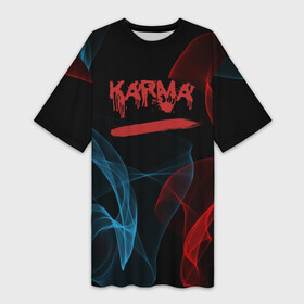 Платье-футболка 3D с принтом Karma, No Fun ,  |  | karma | neon | no fun | nofun | smoke | настроение | питер