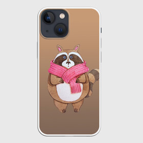 Чехол для iPhone 13 mini с принтом акварельный енотик ,  |  | raccoon cartoon animal | акварель | детский | енот | мультипликационный персонаж | мультяшка | ребенок | рисунок