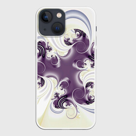 Чехол для iPhone 13 mini с принтом Абстракция 412 ,  |  | абстракция | изгиб | плавный | розовый | светлый | узор | фиолетовый | фрактал