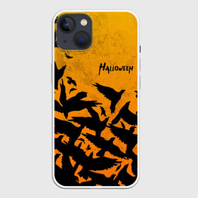 Чехол для iPhone 13 с принтом ВОРОНЫ ХЕЛЛОУИН   CROWS HALLOWEEN ,  |  | bats | bones | crow | ghost | halloween | pumpkin | skull | вороны | кости | летучие мыши | приведение | призрак | скелет | тыква | хеллоуин | хоррор | хэллоуин