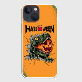 Чехол для iPhone 13 mini с принтом Т Рекс с тыквой в пасте | Хэллоуин ,  |  | dino | dinosauria | halloween | haloween | t rex | ti rex | trex | дино | динозавр | парк юрского | т рекс | ти рекс | трекс | хеллоин | хеллоуин | хелоин | хелоуин | хэллоин | хэллоуин | хэлоин | хэлоуин | чудовище | юрский период