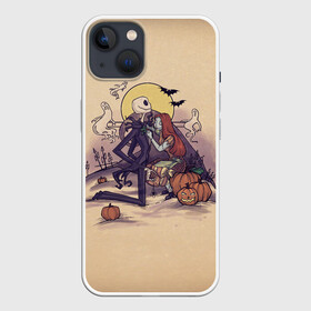 Чехол для iPhone 13 с принтом Персонажи Хэллоуина ,  |  | before | christmas | ghost | halloween | jack | love | monster | monsters | moon | mystic | night | nightmare | sally | skeleton | the | джек | джэк | кладбище | луна | любовь | мистика | монстры | ночь | перед | призраки | рождест