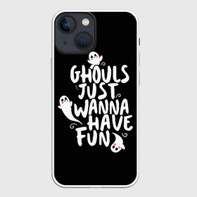 Чехол для iPhone 13 mini с принтом Монстры просто хотят веселья ,  |  | Тематика изображения на принте: ghost | ghouls | halloween | monster | monsters | mystic | гули | мистика | монстры | призраки | упыри | упырь | хэллоуин | чудовища