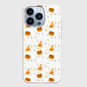 Чехол для iPhone 13 Pro с принтом Patern Halloween 23 ,  |  | Тематика изображения на принте: 31 | bones | holiday | skull | spider | witches