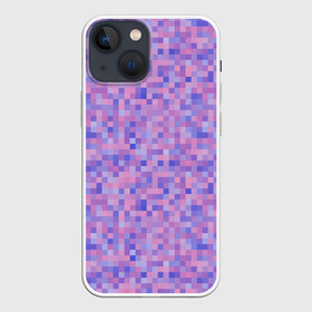 Чехол для iPhone 13 mini с принтом Сиреневая пиксельная абстракция ,  |  | pixel | pixel art | абстракция | лиловый | пиксели | пиксель | пиксель арт | пиксельный | сиреневый