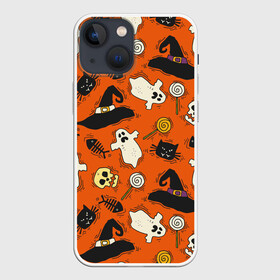Чехол для iPhone 13 mini с принтом Хэллоуинские шалости ,  |  | background | иллюстрация | паук | паутина | череп