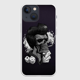 Чехол для iPhone 13 mini с принтом Элвис жив ,  |  | halloween | арт | графика | зомби | мистика | праздник | ужасы | хэллоуин | череп