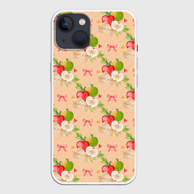 Чехол для iPhone 13 с принтом Яблоки паттерн ,  |  | лето | огород | сад | фрукты | яблоки | яблочный сад