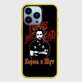 Чехол для iPhone 13 Pro с принтом Punks Not Dead (КиШ) ,  |  | Тематика изображения на принте: anarchy | hard rock | heavy metal | punk rock | punks not dead | rock music | rocknroll | russian rock | анархия | горшок | князь | король и шут | металлист | михаил горшенёв | панк | панк рок | рок музыка | рокер | рокнролл | русский рок