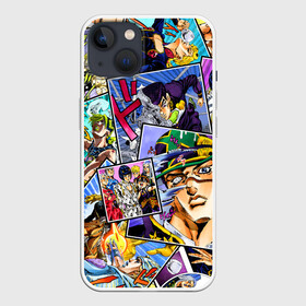 Чехол для iPhone 13 с принтом JoJos Bizarre Adventure   Невероятные приключения ДжоДжо ,  |  | anime | jojo | jojo bizarre adventure | jojos bizarre adventure | аниме | джоджо | джозеф джостар | джолин куджо | джонатан джостар | джорно джованна | джоске хигашиката | джотаро куджо | манга