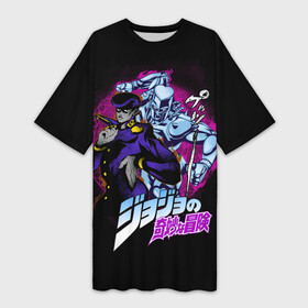 Платье-футболка 3D с принтом Джоске Хигашиката  JoJos Bizarre Adventure ,  |  | Тематика изображения на принте: anime | crazy diamond | higashikata jsuke | jojo | jojo bizarre adventure | jojos bizarre adventure | аниме | джоджо | джоске хигашиката | джосуке | манга