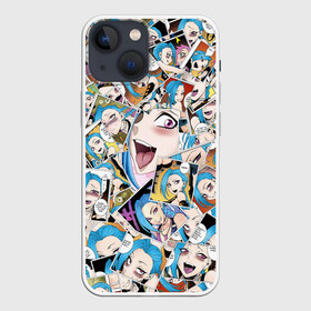 Чехол для iPhone 13 mini с принтом Jinx Ahegao ,  |  | Тематика изображения на принте: ahegao | anime | league of legends | lol | manga | аниме | ахегао | коллаж | комикс | манга | паттерн