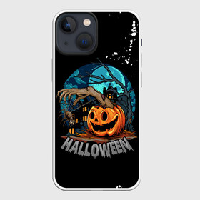 Чехол для iPhone 13 mini с принтом Ужасная ночь ,  |  | halloween | арт | графика | мистика | паук | праздник | тыква | ужасы | хэллоуин