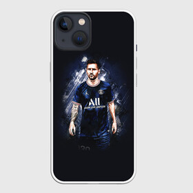 Чехол для iPhone 13 с принтом Lionel Messi Paris Saint Germain ,  |  | Тематика изображения на принте: art | footballer | leo messi | lionel messi | messi | paris saint germain | psg | арт | лео месси | лионель месси | месси | пари сен жермен | псж | футболист