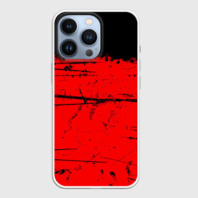 Чехол для iPhone 13 Pro с принтом КРАСНЫЙ ГРАНЖ | RED GRUNGE ,  |  | Тематика изображения на принте: grunge | red | брызги | брызги краски | гранж | краска | краска и ничего лишнего | красная краска | красный | пятна | разводы | черно красный