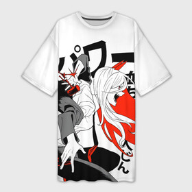 Платье-футболка 3D с принтом Power  Человек бензопила ,  |  | chainsaw man | power | аниме | бензопила | кровавый демон | манга | охотник на демонов | пауэр | человекбензопила