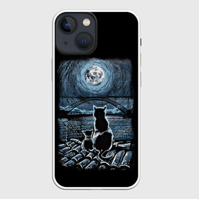 Чехол для iPhone 13 mini с принтом КОТЫ НА КРЫШЕ ,  |  | Тематика изображения на принте: cat | moon | night | животные | звезды | звери | кот | котенок | коты | кошка | красиво | крыша | луна | мама | небо | ночь | тьма