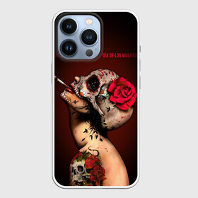 Чехол для iPhone 13 Pro с принтом Ведьма с красной розой ,  |  | body art | cigarette | day of the dead | halloween | happy halloween | holiday | nude witch | profile | red rose | skull | tattoo | боди арт | день мертвых | красная роза | обнаженная ведьма | праздник | профиль | тату | хэллоуин