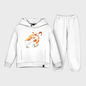 Детский костюм хлопок Oversize с принтом Tiger Cute ,  |  | 2022 | animal | cat | lion | tiger | год тигра | животные | зверь | зубы | кот | кошка | лев | охотник | полосатый | природа | тигр | тигренок | тигрица | хищник