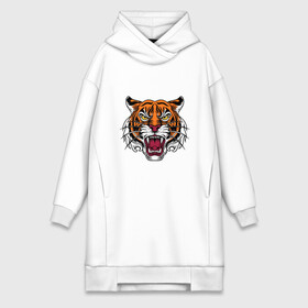 Платье-худи хлопок с принтом Style   Tiger ,  |  | 2022 | animal | cat | lion | tiger | год тигра | животные | зверь | зубы | кот | кошка | лев | охотник | полосатый | природа | тигр | тигренок | тигрица | хищник