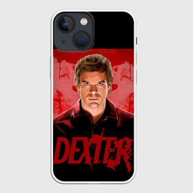 Чехол для iPhone 13 mini с принтом Dexter Декстер портрет постер ,  |  | Тематика изображения на принте: blood | dexter | dexter morgan | декстер | кровь | майами | мясник | постер | правосудие | судмедэксперт