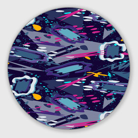 Круглый коврик для мышки с принтом Фиолетовый паттерн , резина и полиэстер | круглая форма, изображение наносится на всю лицевую часть | космос | паттерн | фиолетовый | футболка | цвета