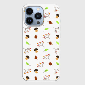 Чехол для iPhone 13 Pro с принтом AUTUMN MOTIFS ,  |  | autumn | грибы | листья | осень | рябина | сентябрь