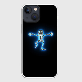 Чехол для iPhone 13 mini с принтом неоновый скелетик ,  |  | вечеринка | кости | неон | огонь | скелет | ужас | хэллоуин | череп | шабаш