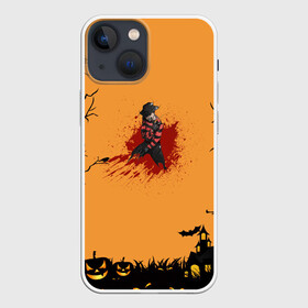 Чехол для iPhone 13 mini с принтом Halloween Freddy Blood ,  |  | blood | freddy krueger | ghosts | halloween | monsters | nightmare on elm street | orange | pumpkin | кровь | монстры | оранжевый | привидение | тыква | фредди крюгер | хеллоуин