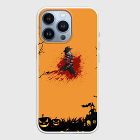 Чехол для iPhone 13 Pro с принтом Halloween Freddy Blood ,  |  | blood | freddy krueger | ghosts | halloween | monsters | nightmare on elm street | orange | pumpkin | кровь | монстры | оранжевый | привидение | тыква | фредди крюгер | хеллоуин