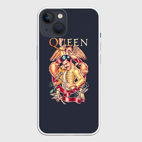 Чехол для iPhone 13 с принтом Queen   Фредди Меркьюри ,  |  | freddie mercury | queen | quen | глэм | квин | королева | куин | меркури | меркьюри | музыкант | мэркури | певец | песня | поп | рок группа | фаррух булсара | фредди | фреди | хард | хардрок