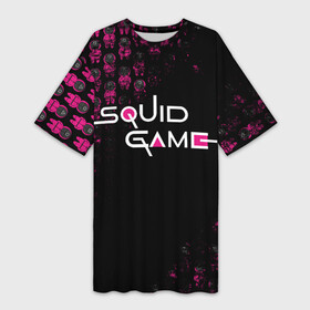 Платье-футболка 3D с принтом SQUID GAME  СТРАЖИ  LOGO ,  |  | 001 | 067 | 456 | netflix | squid game | игра | игра в кальмара | квадрат | круг | нетфликс | распорядитель | сериал | стражи | треугольник