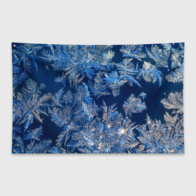 Флаг-баннер с принтом Снежинки макро snowflakes macro , 100% полиэстер | размер 67 х 109 см, плотность ткани — 95 г/м2; по краям флага есть четыре люверса для крепления | christmas | macro | new year | snow | snowflakes | winter | вода | зима | зимний узор | макро | новогоднее настроение | новогодний узор | новый год | рождество | синий | снег | снежинки | холод